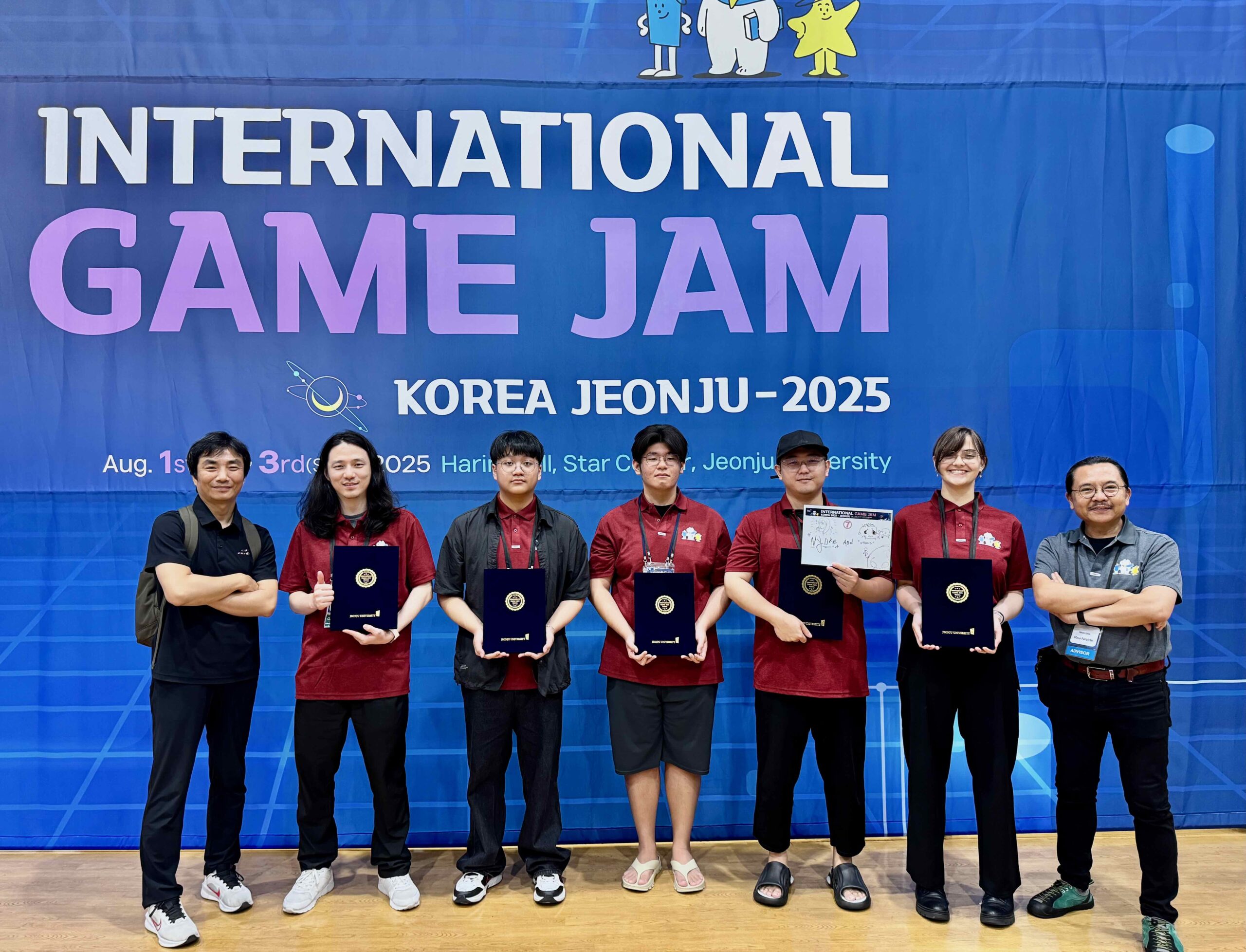 韓国全州大学で開催された国際ゲームジャムで3年生のニンケさんが受賞しました